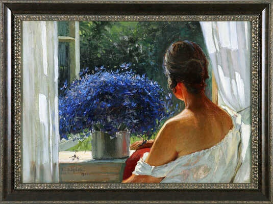 Федорович Владимир Николаевич. Портрет с васильками